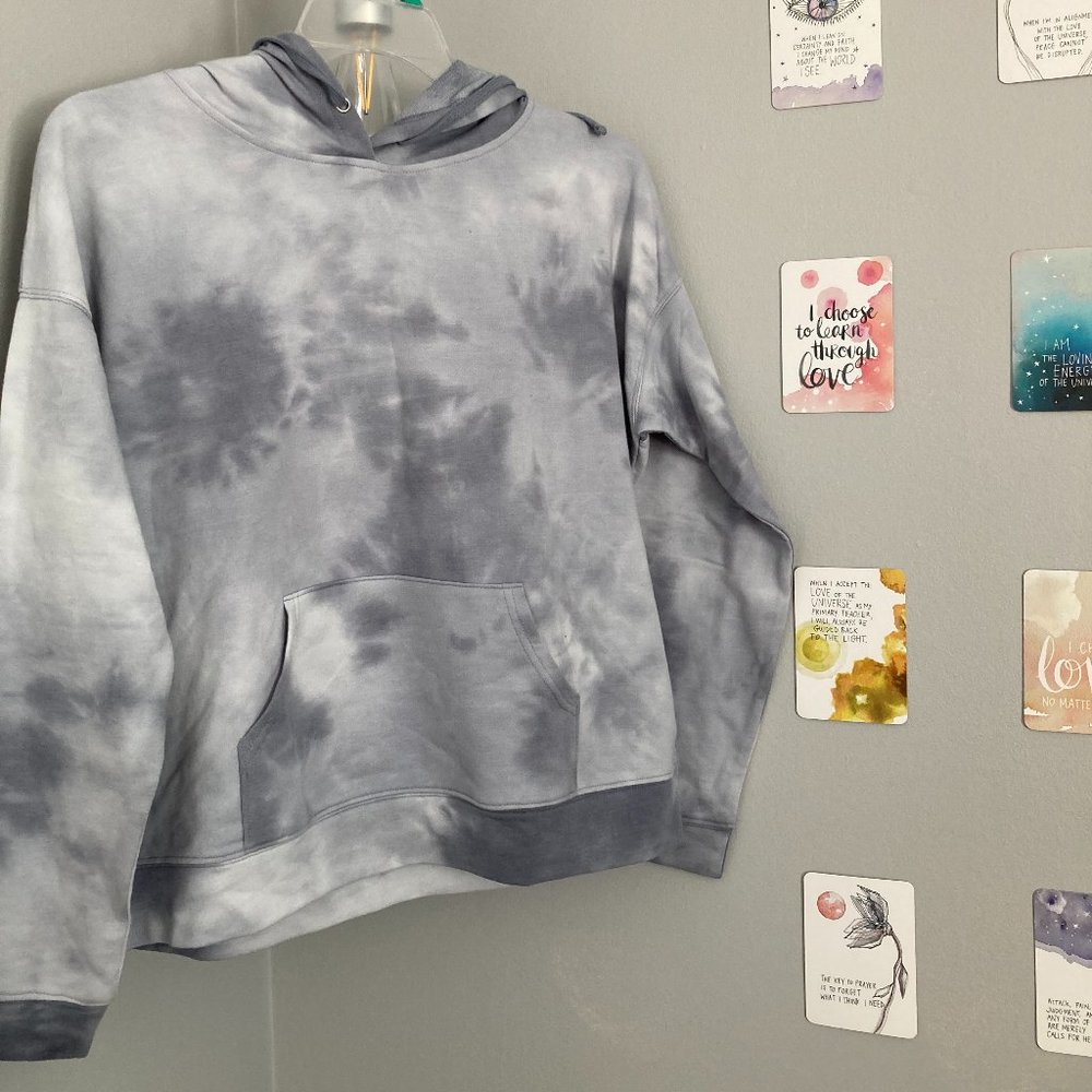 Gray tie dye hoodie